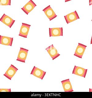pattern candy snack pack cartoon vector Stock Vector