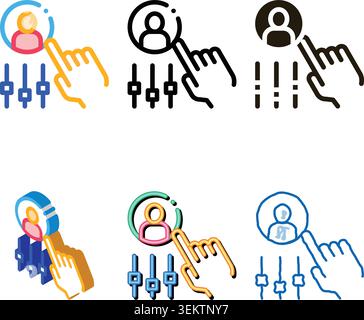 hand settings and man silhouette concepts agile vector Stock Vector