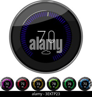 thermometer smart thermostat cartoon vector graphic Stock Vector