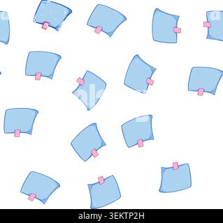 pattern important pinned paper notes cartoon vector Stock Vector