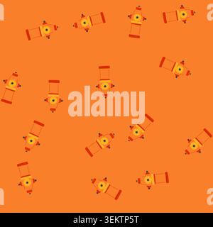 seamless pattern water fire hydrant cartoon vector Stock Vector