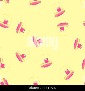 seamless pattern apple lunch box cartoon vector Stock Vector