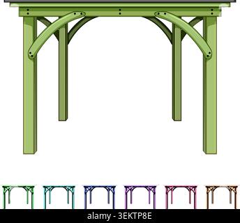 architecture pergola patio cartoon vector graphic Stock Vector