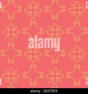 Native seamless pattern with drawn ethnic golden elements. Geometric aboriginal symbols on greeting background. Design card for mexican, american Stock Vector