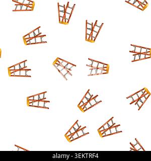 pattern foot step ladder safety cartoon vector Stock Vector