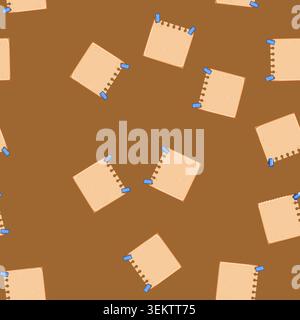 seamless pattern memo pinned paper notes cartoon vector Stock Vector