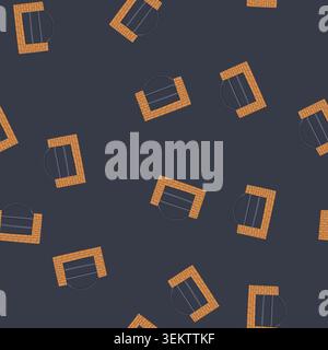 seamless pattern decorative wrought iron fence section on brick wall Stock Vector