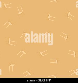 seamless pattern wood wooden chair cartoon vector Stock Vector