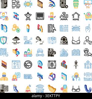 Diverse modern concepts icon set digital design Stock Vector