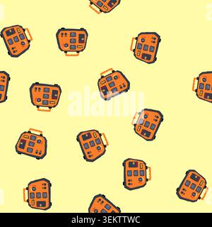 seamless pattern hydro electricity generator cartoon vector Stock Vector