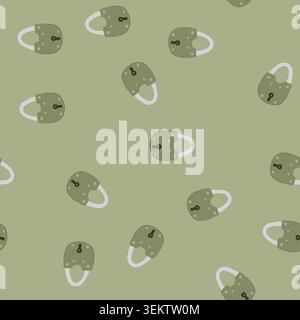 seamless pattern metal padlock vintage cartoon vector Stock Vector
