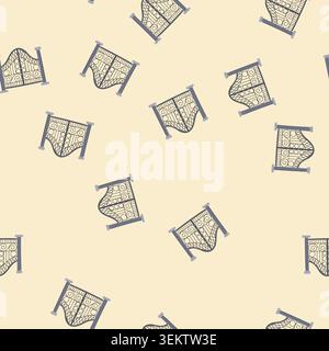 seamless pattern ornate iron gate with pillars and lights Stock Vector