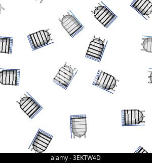 pattern inventory oil tank storage cartoon vector Stock Vector