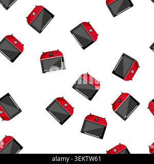 pattern floor oven kitchen cartoon vector Stock Vector