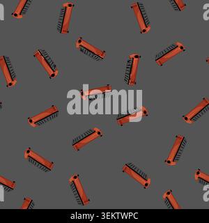seamless pattern nature stove camp cartoon vector Stock Vector