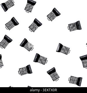 pattern dessert waffle iron cartoon vector Stock Vector