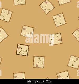 seamless pattern bearings nautical map cartoon vector Stock Vector