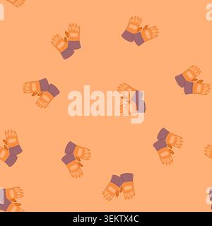 seamless pattern gas gloves welding cartoon vector Stock Vector