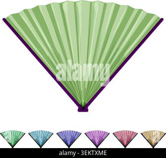 folding fan cartoon vector graphic Stock Vector