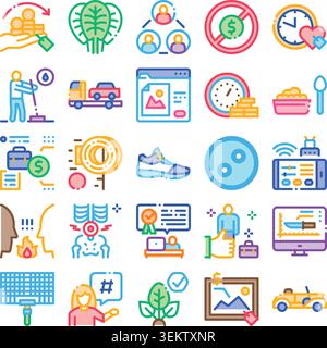 Diverse vector icon set illustrating various concepts Stock Vector