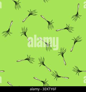 pattern plant lemongrass sketch hand drawn Stock Vector
