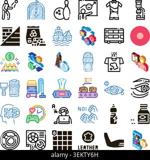 Collection of various modern and conceptual icon sets Stock Vector