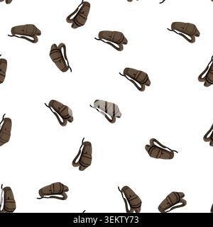 pattern adventure backpack camp cartoon vector Stock Vector