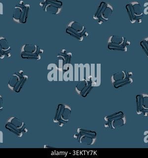 seamless pattern bag backpack camp cartoon vector Stock Vector
