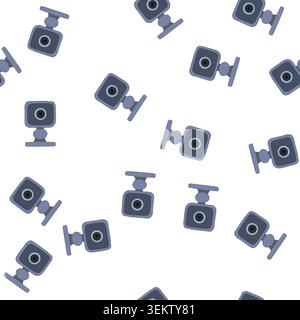 pattern control security camera cartoon vector Stock Vector