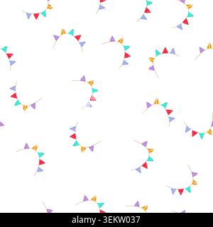 pattern triangle birthday flags cartoon vector Stock Vector