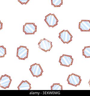 pattern beauty makeup mirror frame cartoon vector Stock Vector