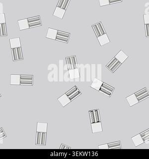 seamless pattern charge aa battery charger cartoon vector Stock Vector