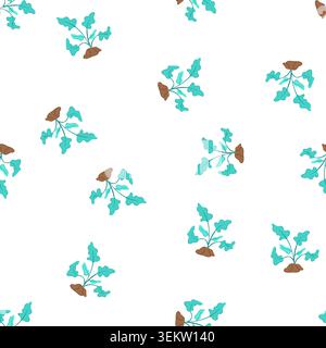 pattern seaweed aquarium plant cartoon vector Stock Vector