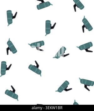 pattern beekeeping bee smoker tool for apiary work flat Stock Vector