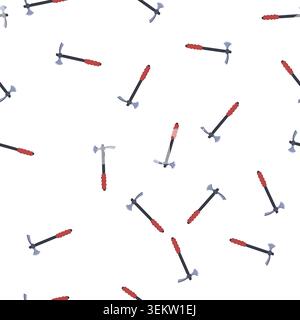 pattern silhouette pickaxe cartoon vector Stock Vector