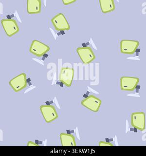 seamless pattern machine meat grinder cartoon vector Stock Vector