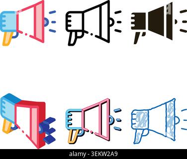 loudspeaker megaphone agile element vector icon clean Stock Vector