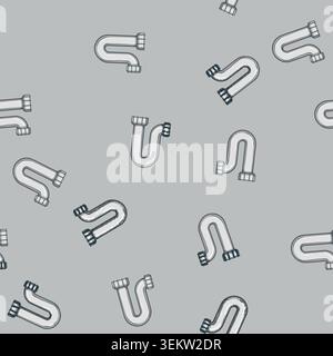 seamless pattern installation waste drain trap cartoon vector Stock Vector