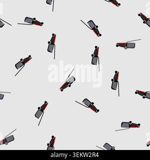 seamless pattern equipment lawn mower cartoon vector Stock Vector