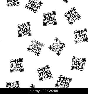 pattern meters qr code label cartoon vector Stock Vector