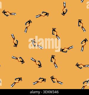 seamless pattern cut chainsaw cartoon vector Stock Vector