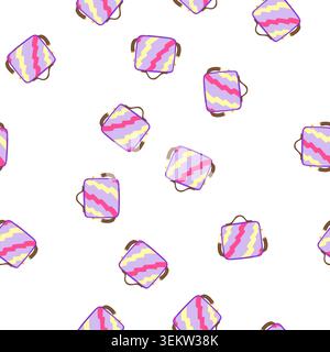 pattern toiletry cosmetic pouch cartoon vector Stock Vector
