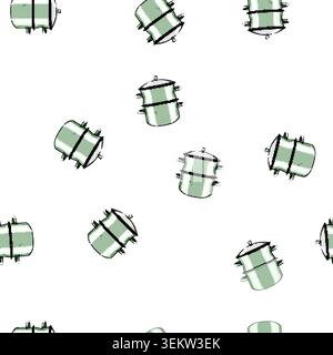 pattern kitchen steamer pot cartoon vector Stock Vector
