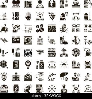 Various business and lifestyle glyph icons collection Stock Vector
