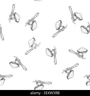 seamless pattern salt in wooden spoon sketch hand drawn Stock Vector
