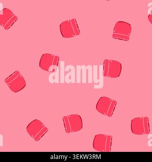 seamless pattern vegetables steamer pot cartoon vector Stock Vector