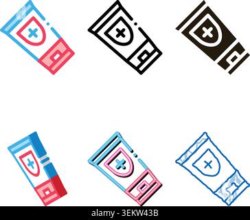 cream package icon vector minimal outline Stock Vector