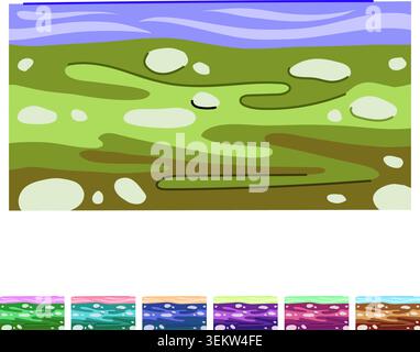 Underground soil layers displaying earth structure with water graphic Stock Vector