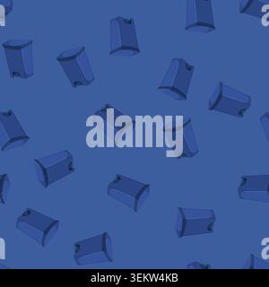 seamless pattern container trash bin garbage cartoon vector Stock Vector