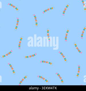 seamless pattern decor birthday flags cartoon vector Stock Vector